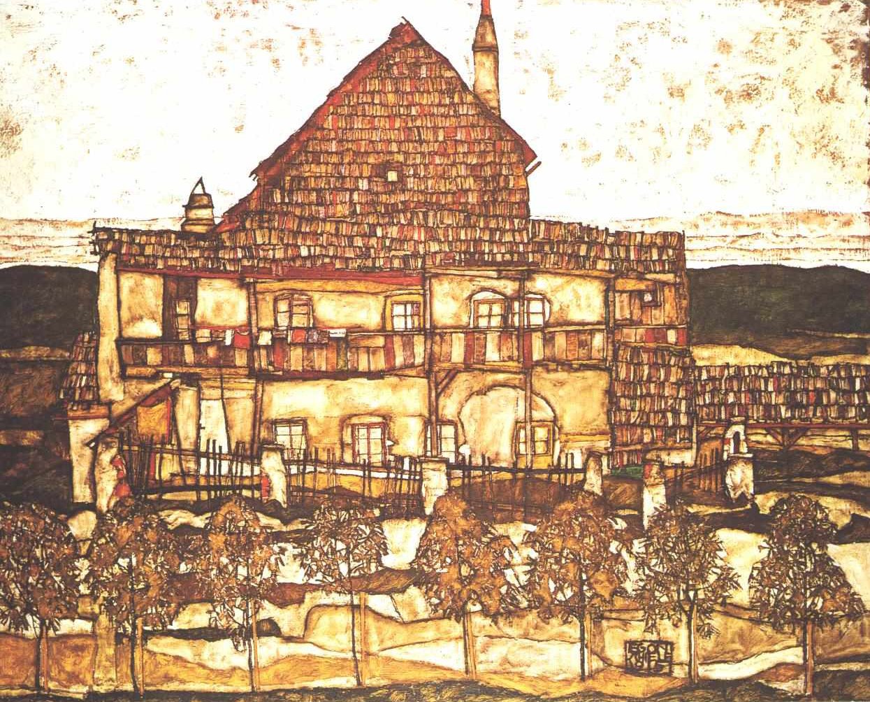 Maison avec toiture Egon Schiele musée Leopold
